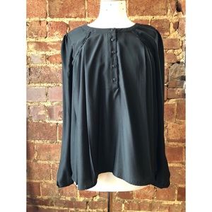 Urban Outfitters long Sleeve Black Pleated Blouse